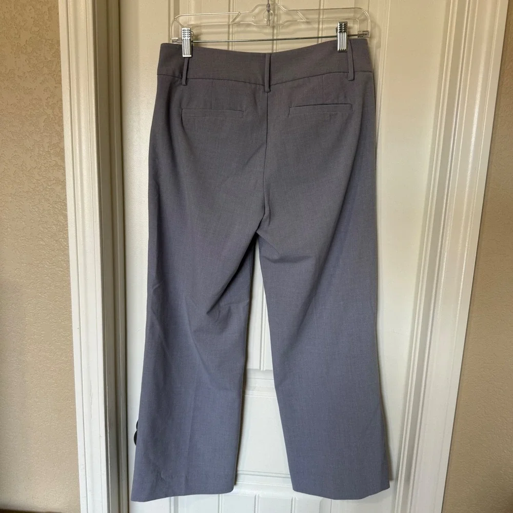 ROZ & ALI Women Grey Wide‎ Leg Cropped Dress Pants Size 4 Business Casual